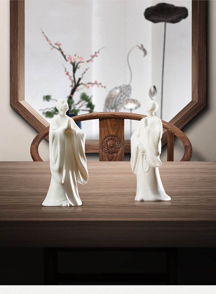 White Porcelain Buddha Statue - Gandhanra-ART