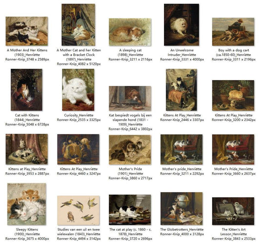 32 Painting Images by Henriëtte Ronner-Knip (Dutch, 1821 – 1909) - Gandhanra-ART