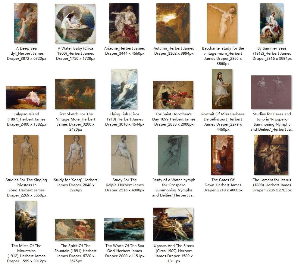 22 Painting Images by Herbert James Draper (English, 1864-1920) - Gandhanra-ART