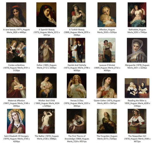 25 Painting Images by Hugues Merle (French, 1823 - 1881) - Gandhanra-ART