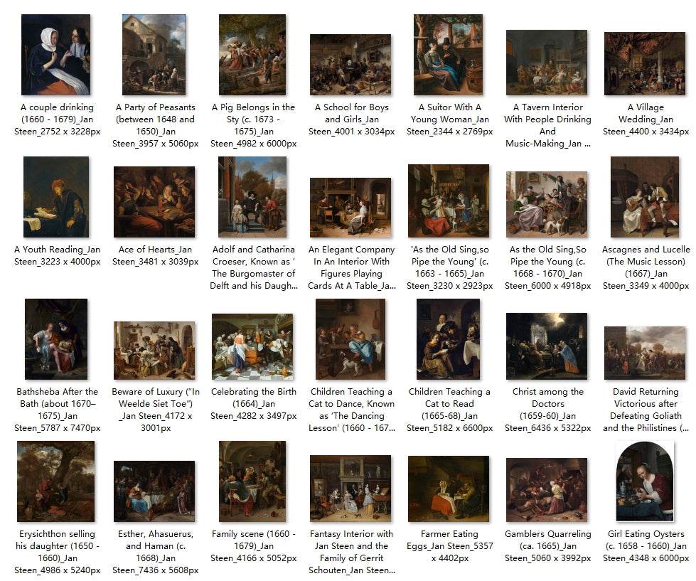 76 Painting Images by Jan Steen (Dutch, 1626-1679) - Gandhanra-ART