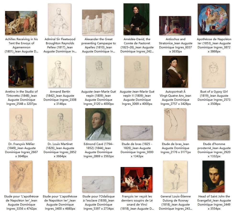 105 Painting Images by Jean Auguste Dominique Ingres (French, 1780 - 1867) - Gandhanra-ART