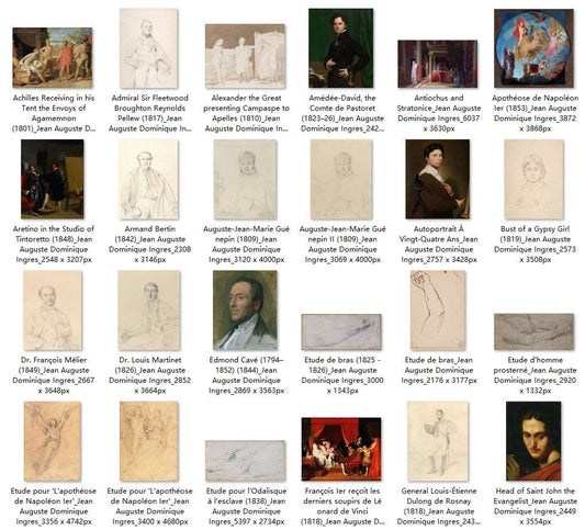 105 Painting Images by Jean Auguste Dominique Ingres (French, 1780 - 1867) - Gandhanra-ART