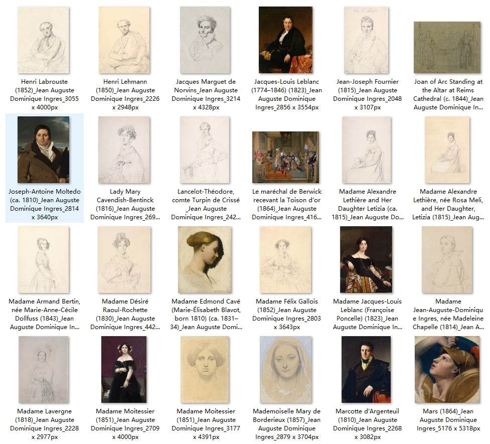 105 Painting Images by Jean Auguste Dominique Ingres (French, 1780 - 1867) - Gandhanra-ART