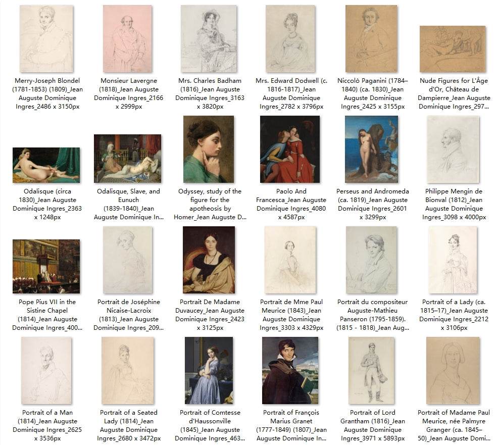 105 Painting Images by Jean Auguste Dominique Ingres (French, 1780 - 1867) - Gandhanra-ART