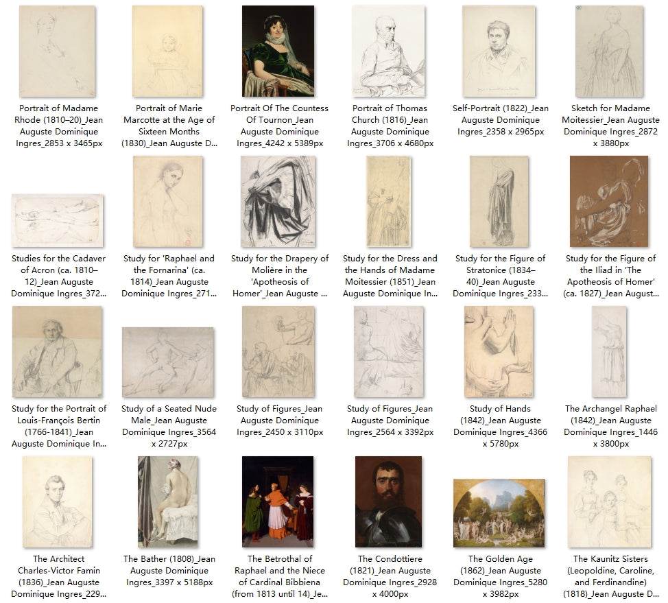 105 Painting Images by Jean Auguste Dominique Ingres (French, 1780 - 1867) - Gandhanra-ART