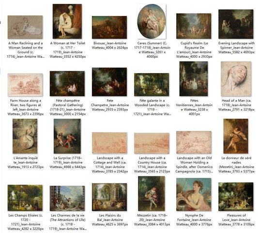 57 Painting Images by Jean-Antoine Watteau (French, 1684 - 1721) - Gandhanra-ART