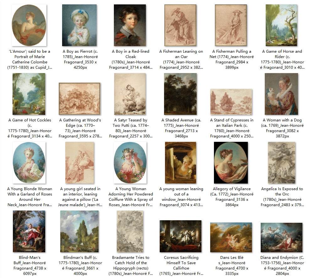 114 Painting Images by Jean-Honoré Fragonard (French, 1732-1806) - Gandhanra-ART