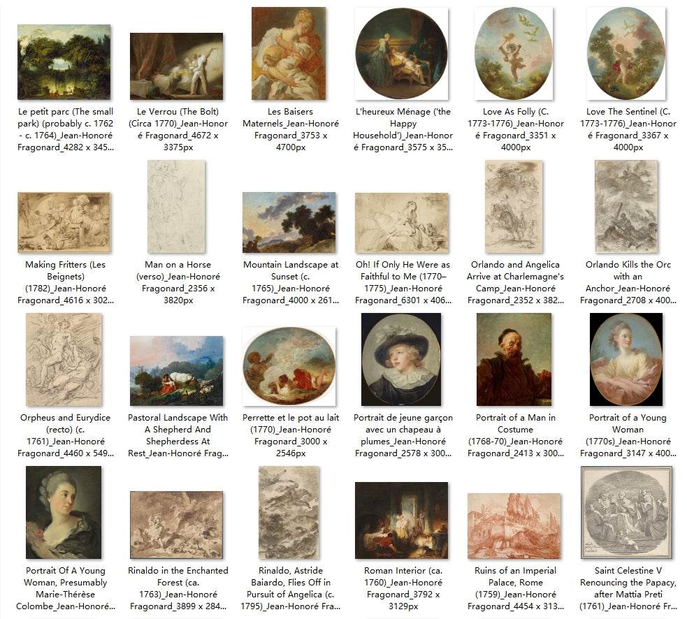 114 Painting Images by Jean-Honoré Fragonard (French, 1732-1806) - Gandhanra-ART