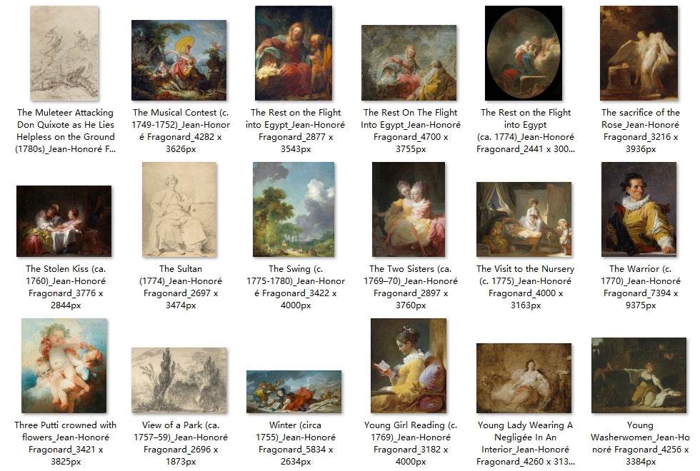 114 Painting Images by Jean-Honoré Fragonard (French, 1732-1806) - Gandhanra-ART