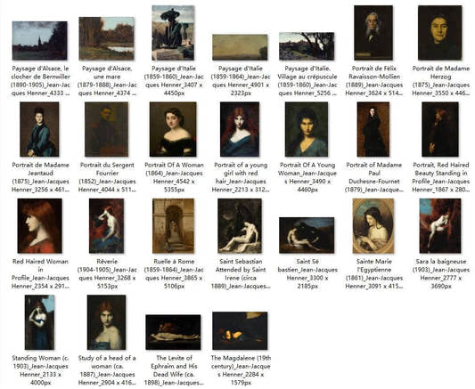 53 Painting Images by Jean-Jacques Henner French, 1829-1905 - Tibetan Buddhist thangka, detailed view