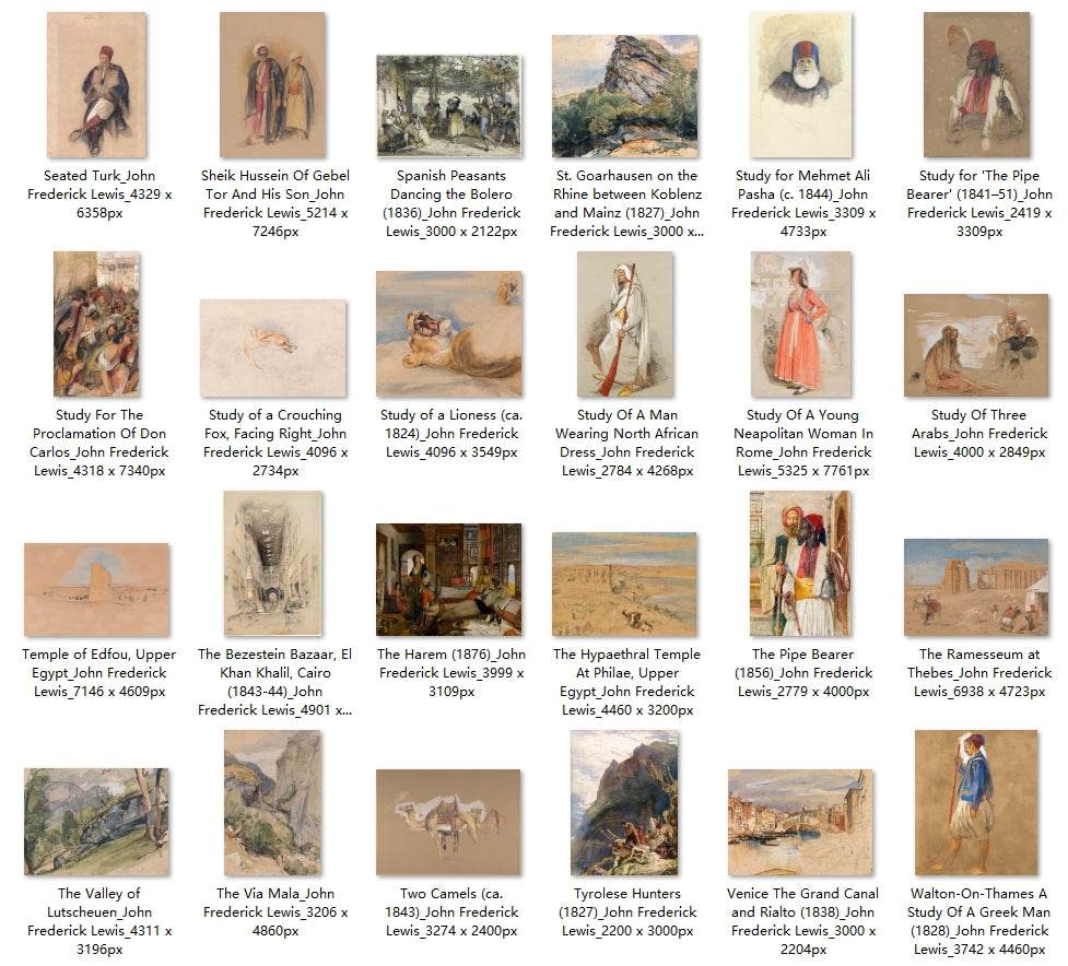 48 Painting Images by John Frederick Lewis (English, 1805-1876) - Gandhanra-ART