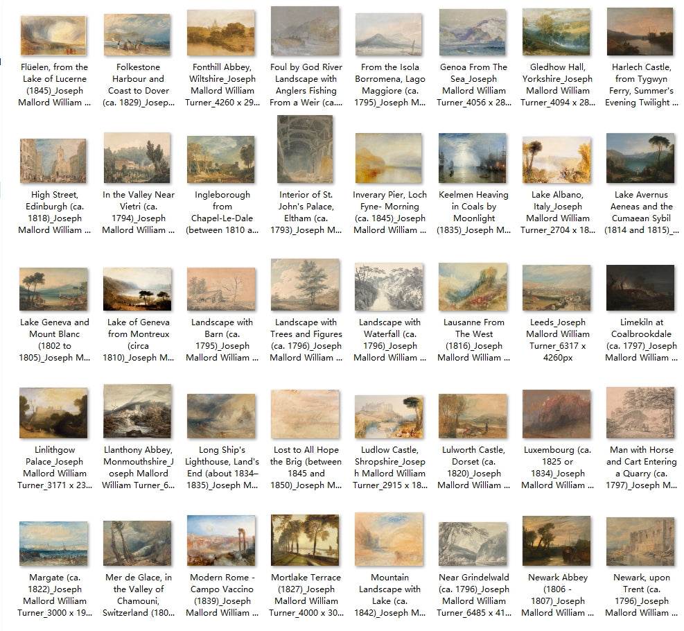 206 Painting Images by Joseph Mallord William Turner (English, 1775-1851) - Gandhanra-ART