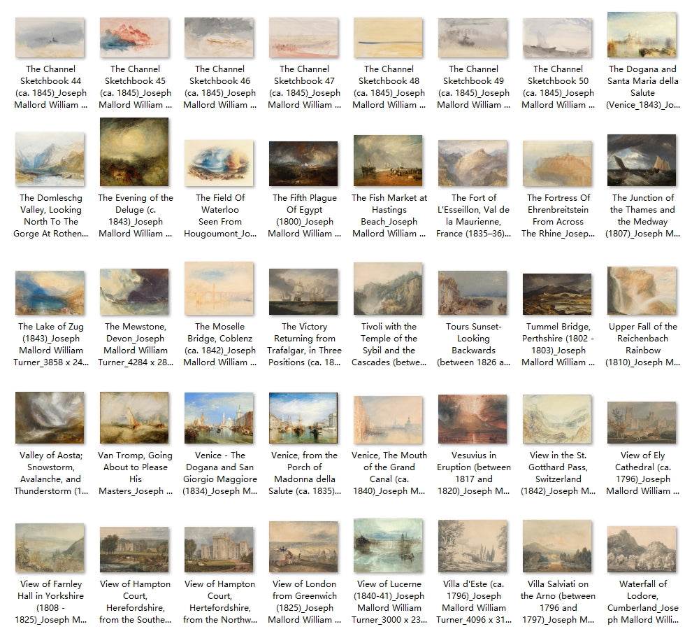 206 Painting Images by Joseph Mallord William Turner (English, 1775-1851) - Gandhanra-ART