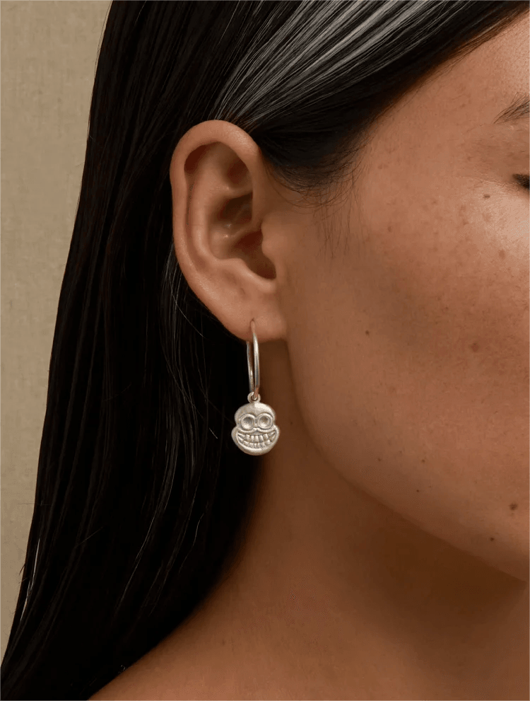 The God of Impermanence Silver Earrings - Gandhanra-ART