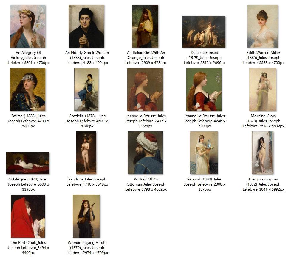 17 Painting Images by Jules Joseph Lefebvre (French, 1836–1911) - Gandhanra-ART