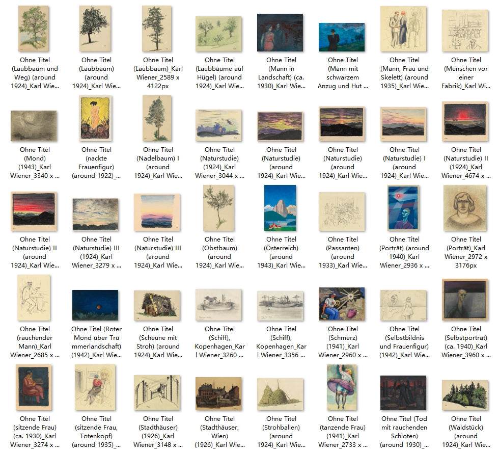 820 Painting Images by Karl Wiener (Austrian, 1901-1949) - Gandhanra-ART