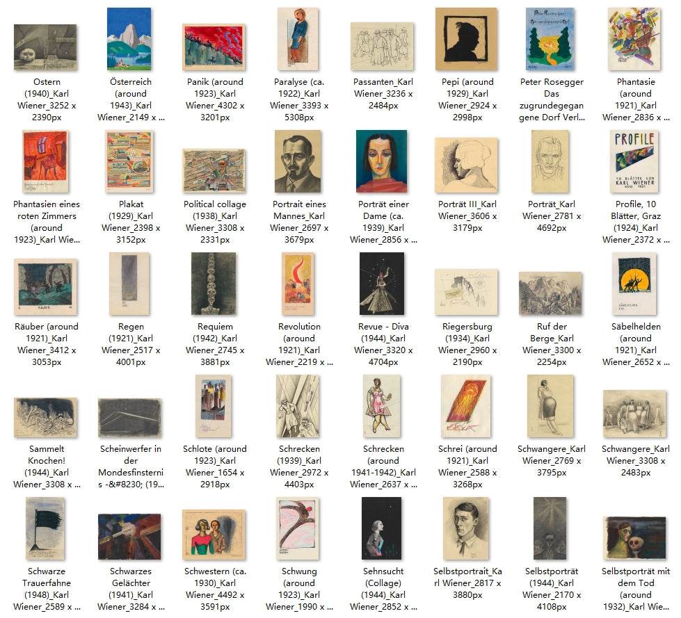 820 Painting Images by Karl Wiener (Austrian, 1901-1949) - Gandhanra-ART