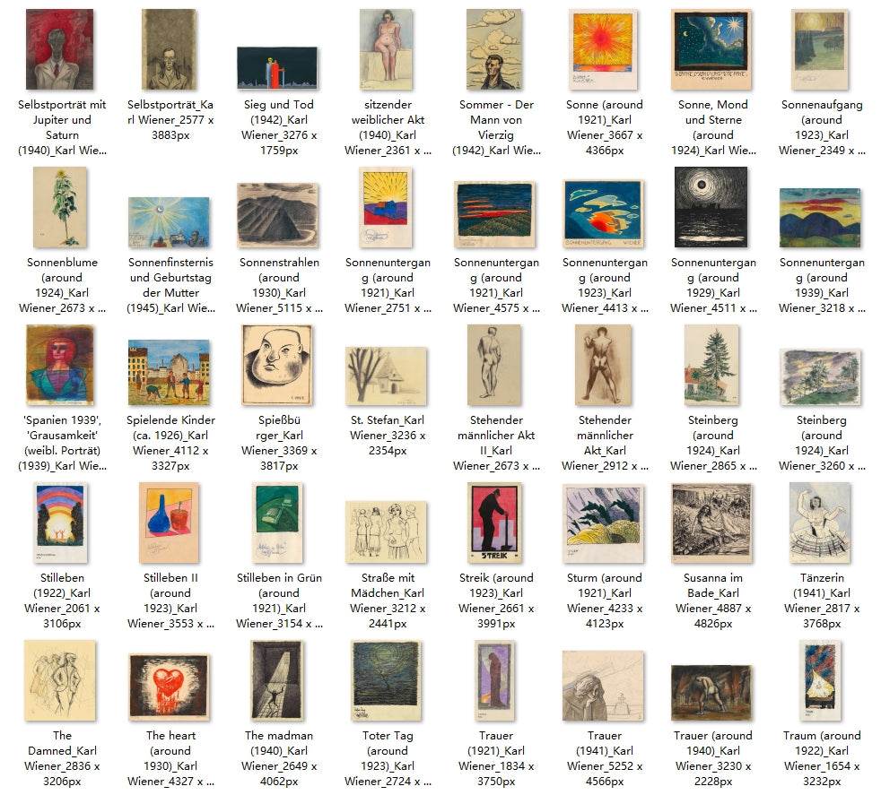 820 Painting Images by Karl Wiener (Austrian, 1901-1949) - Gandhanra-ART