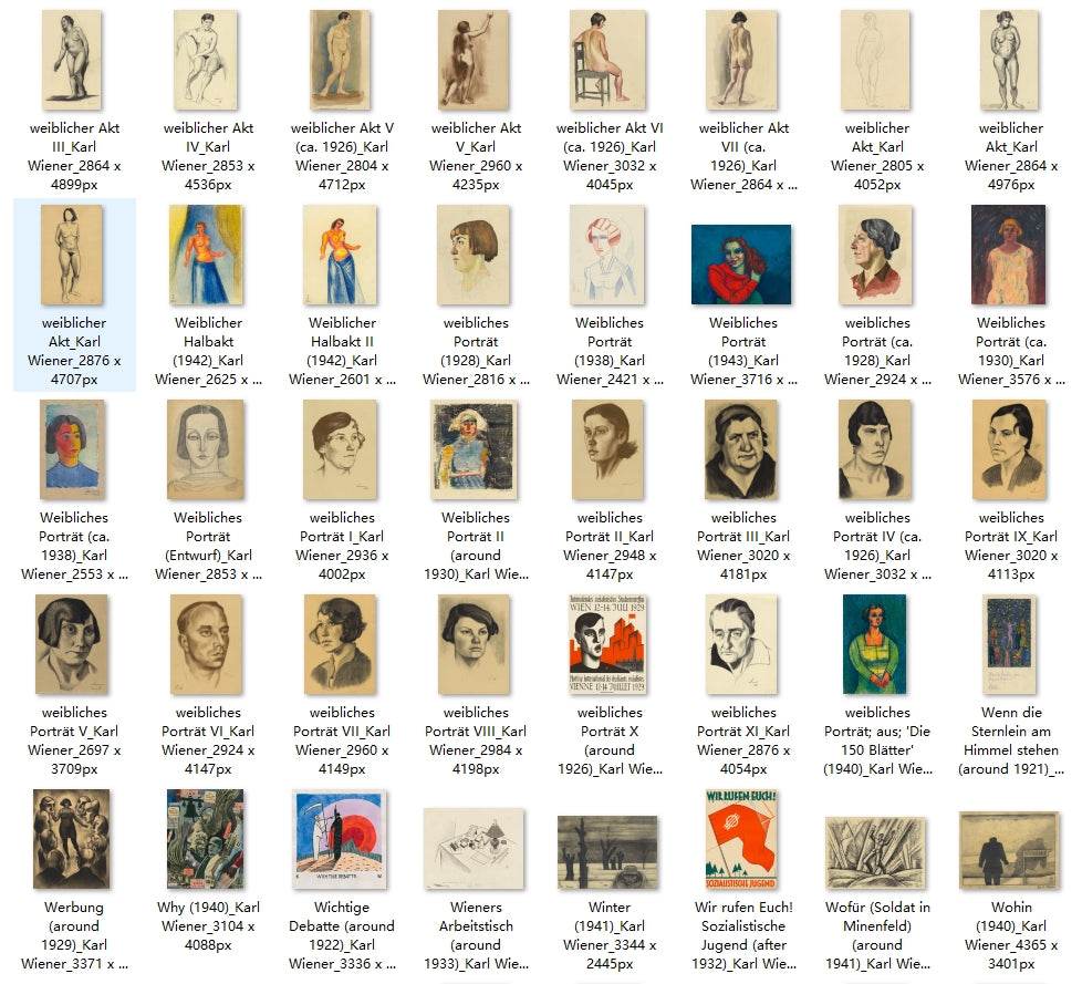 820 Painting Images by Karl Wiener (Austrian, 1901-1949) - Gandhanra-ART