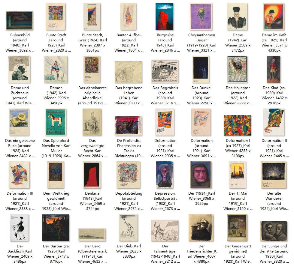 820 Painting Images by Karl Wiener (Austrian, 1901-1949) - Gandhanra-ART