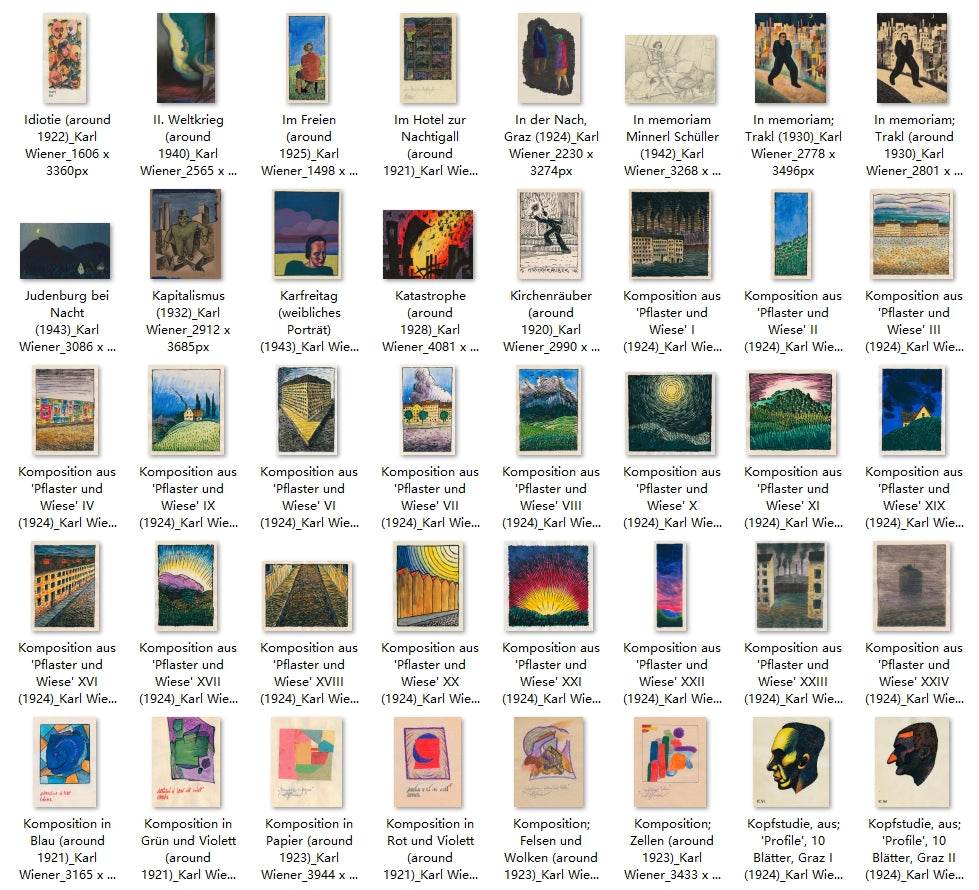 820 Painting Images by Karl Wiener (Austrian, 1901-1949) - Gandhanra-ART