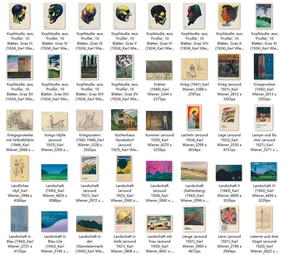 820 Painting Images by Karl Wiener (Austrian, 1901-1949) - Gandhanra-ART