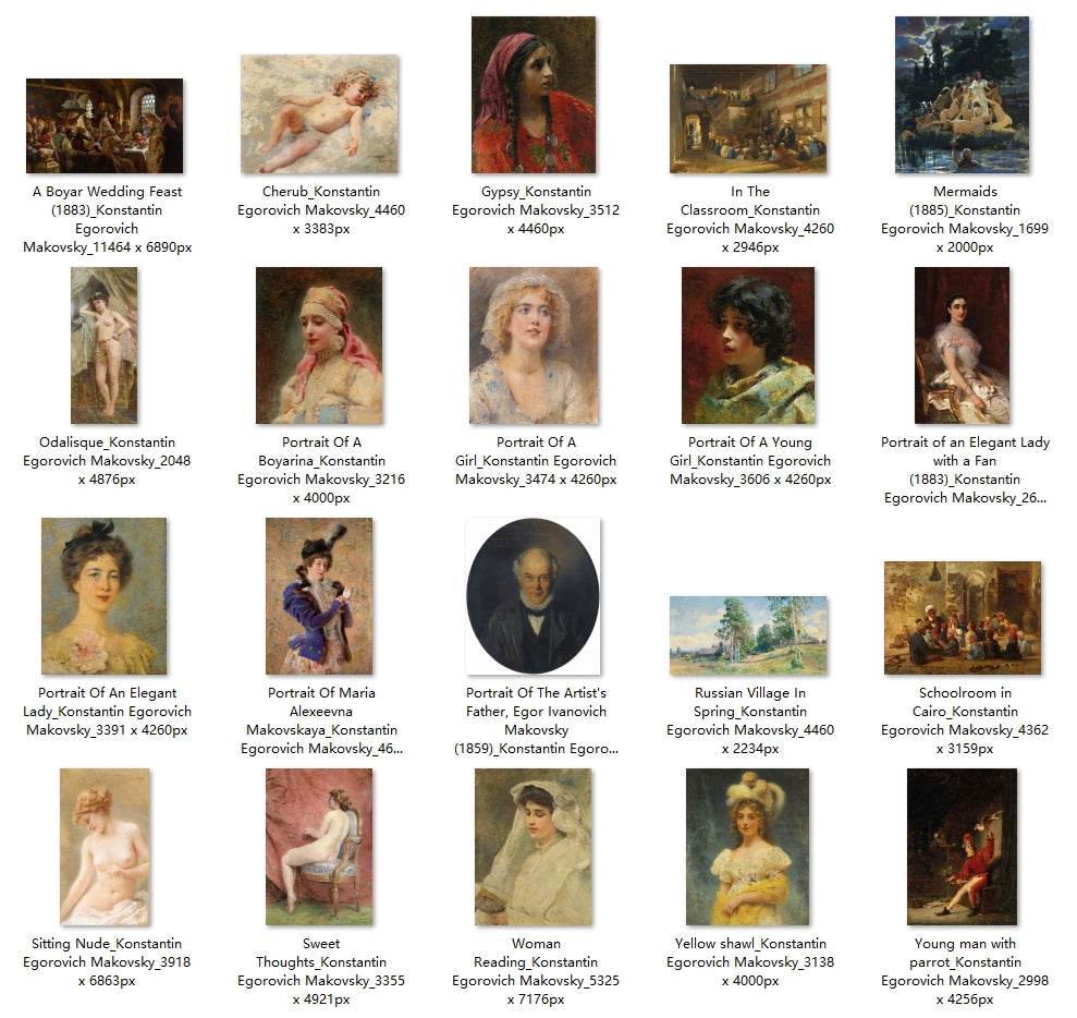 20 Painting Images by Konstantin Egorovich Makovsky (Russian, 1839-1915) - Gandhanra-ART