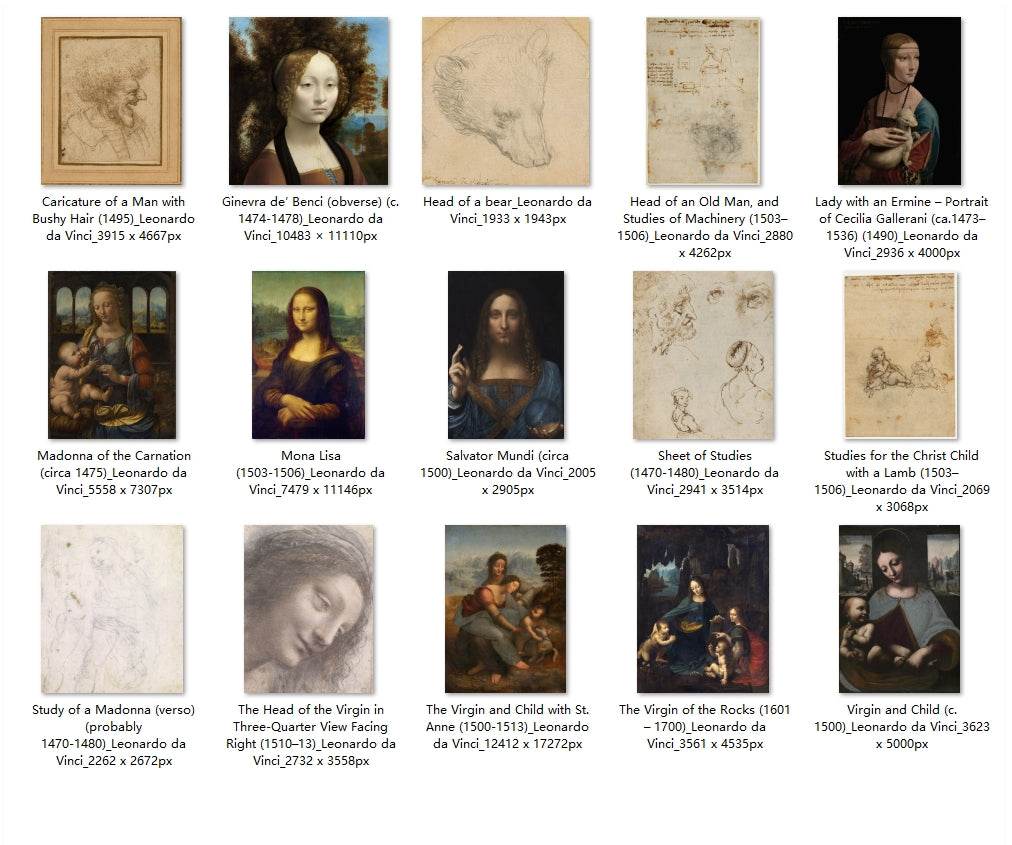 15 Painting Images by Leonardo da Vinci (Italian, 1452-1519) - Gandhanra-ART