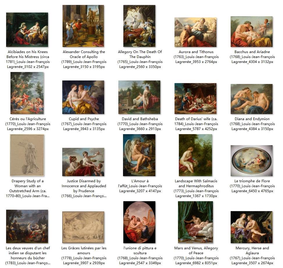 34 Painting Images by Louis-Jean-François Lagrenée (French, 1724 - 1805) - Gandhanra-ART