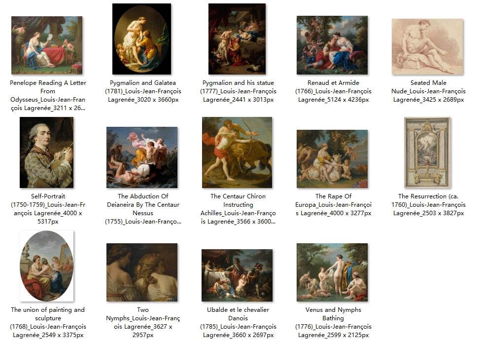 34 Painting Images by Louis-Jean-François Lagrenée (French, 1724 - 1805) - Gandhanra-ART