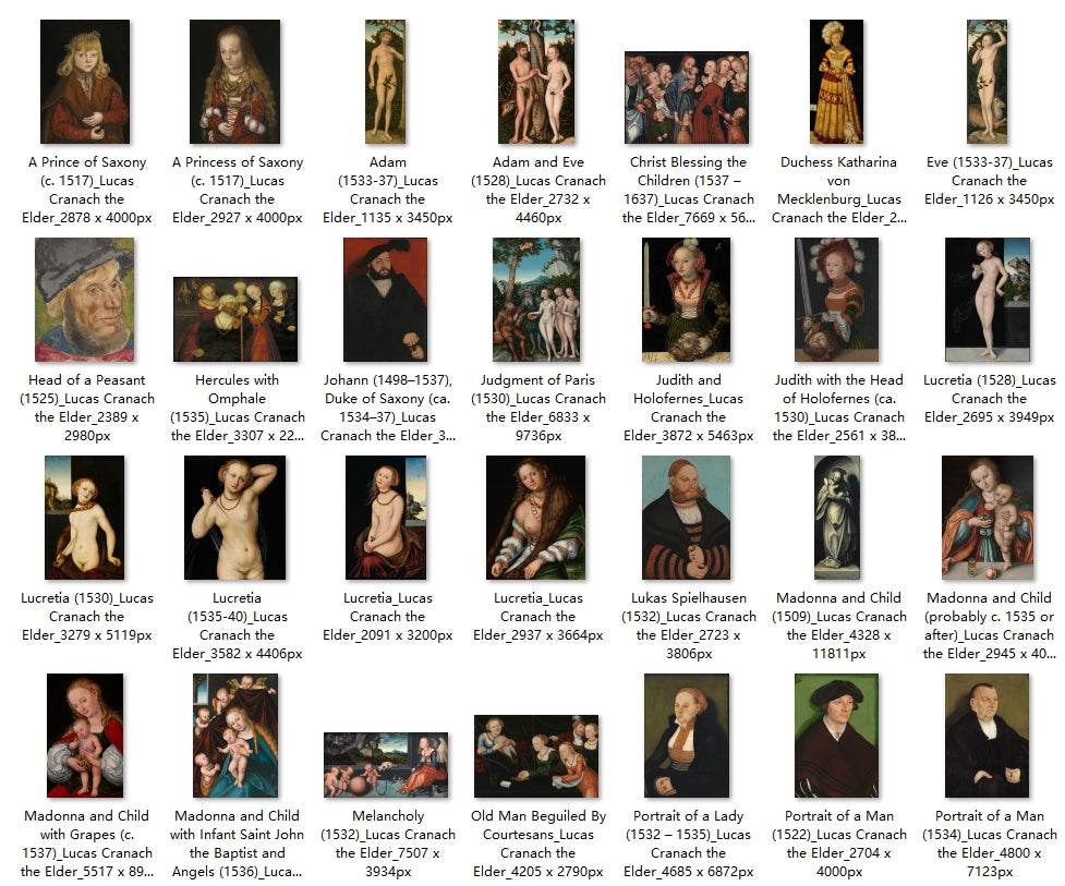 73 Painting Images by Lucas Cranach the Elder (German, 1472 - 1553) - Gandhanra-ART