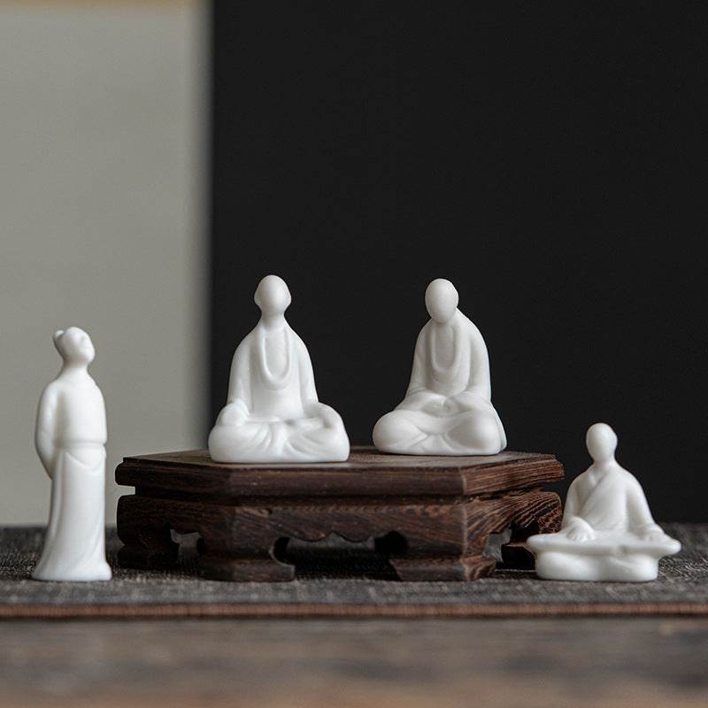 White Porcelain Meditation Buddha Statues - Gandhanra-ART