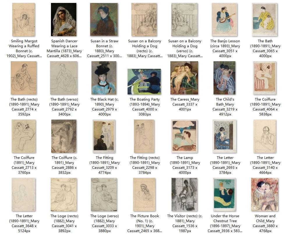 92 Painting Images by Mary Cassatt (American, 1844-1926) - Gandhanra-ART