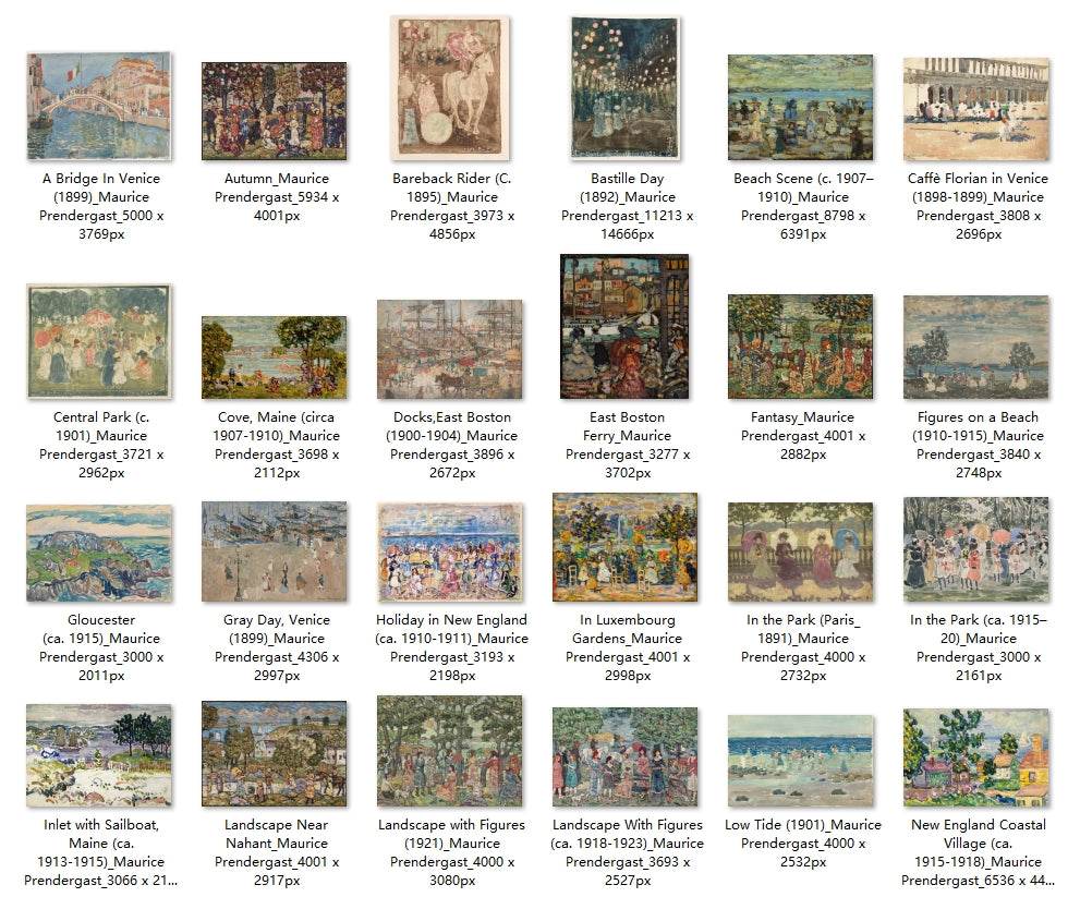 60 Painting Images by Maurice Prendergast (American, 1858-1924) - Gandhanra-ART