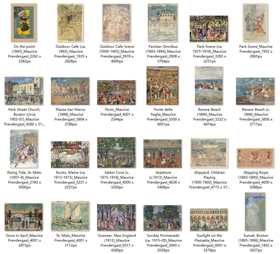 60 Painting Images by Maurice Prendergast (American, 1858-1924) - Gandhanra-ART