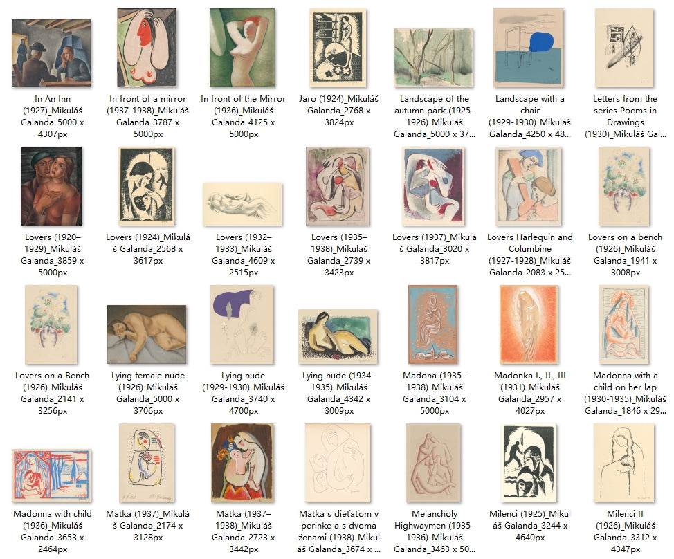 181 Painting Images by Mikuláš Galanda (Slovak, 1895 – 1938) - Gandhanra-ART