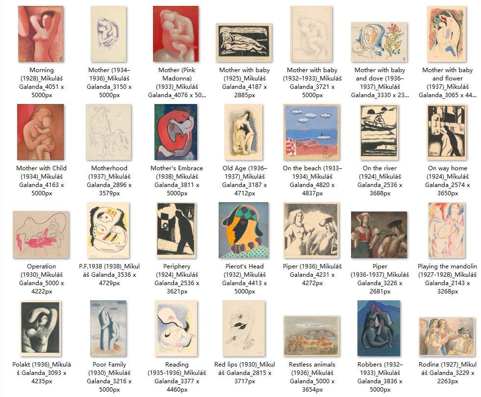 181 Painting Images by Mikuláš Galanda (Slovak, 1895 – 1938) - Gandhanra-ART