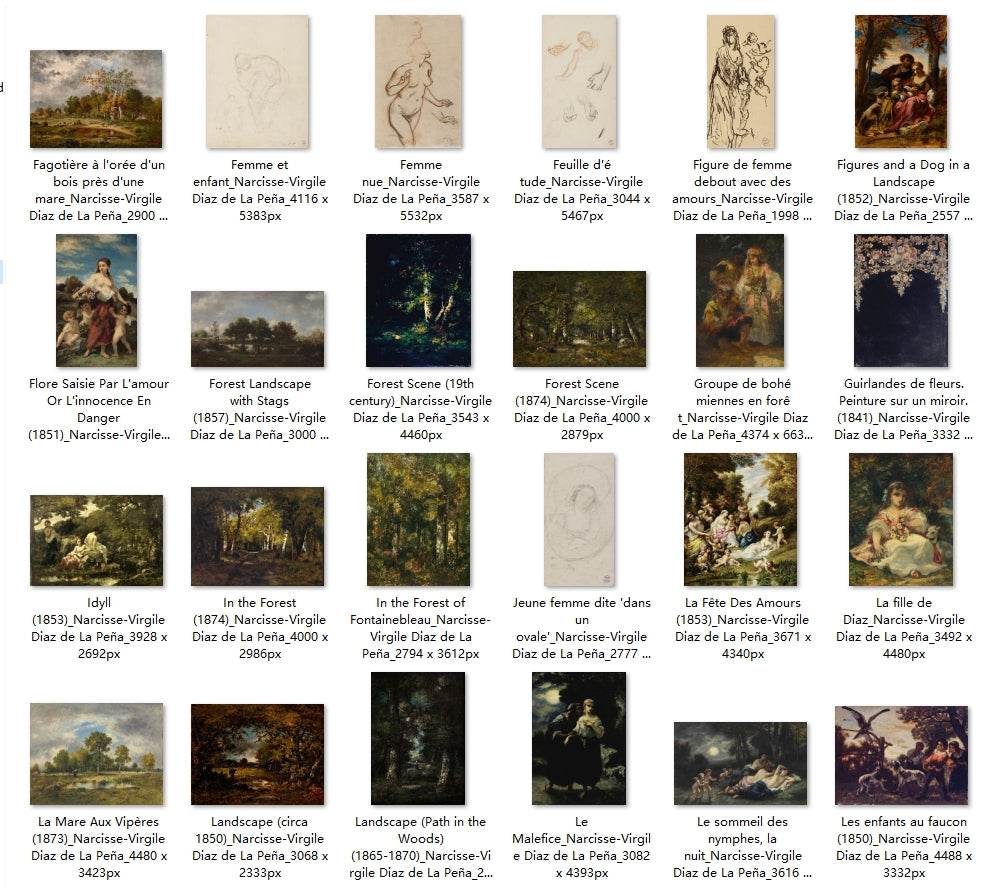 122 Painting Images by Narcisse-Virgile Diaz de La Peña (French, 1808 - 1876) - Gandhanra-ART
