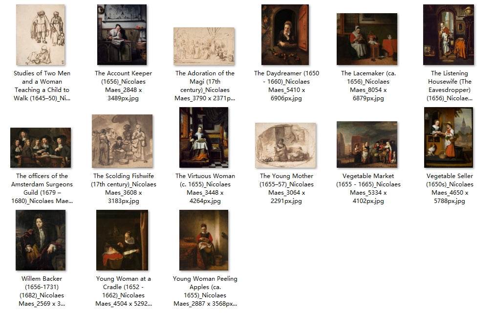 63 Painting Images by Nicolaes Maes (Dutch, 1634 - 1693) - Gandhanra-ART