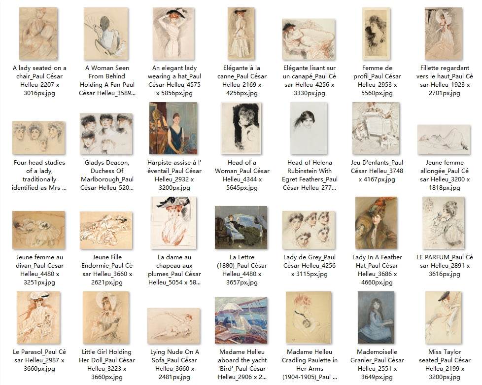55 Painting Images by Paul César Helleu (French, 1859-1927) - Gandhanra-ART