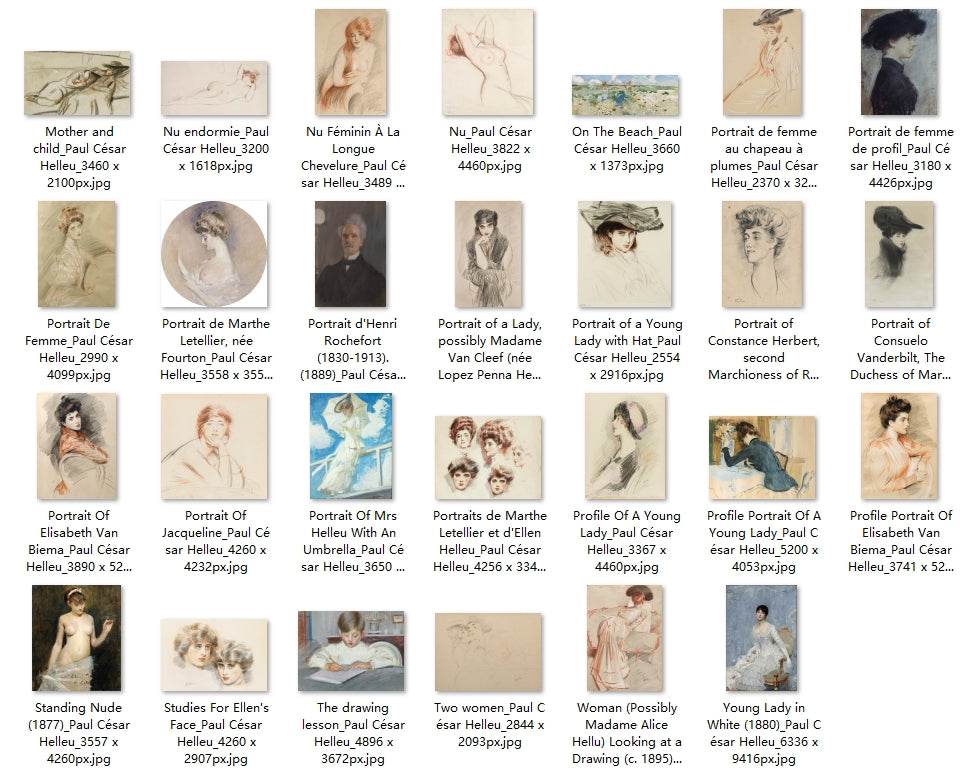 55 Painting Images by Paul César Helleu (French, 1859-1927) - Gandhanra-ART