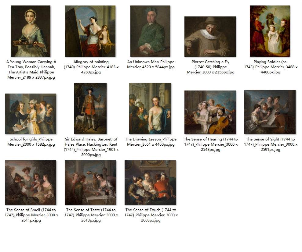 13 Painting Images by Philippe Mercier (French, 1689 – 1760) - Gandhanra-ART