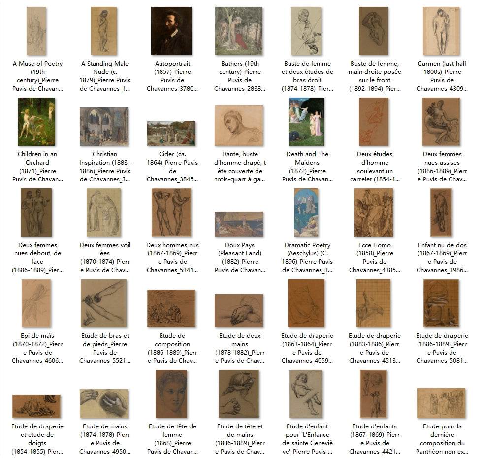 212 Painting Images by Pierre Puvis de Chavannes (French, 1824-1898) - Gandhanra-ART