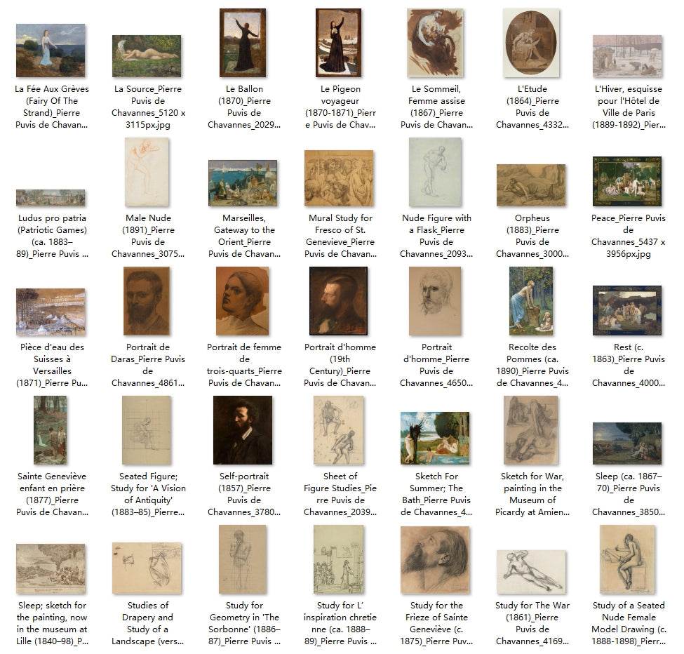 212 Painting Images by Pierre Puvis de Chavannes (French, 1824-1898) - Gandhanra-ART