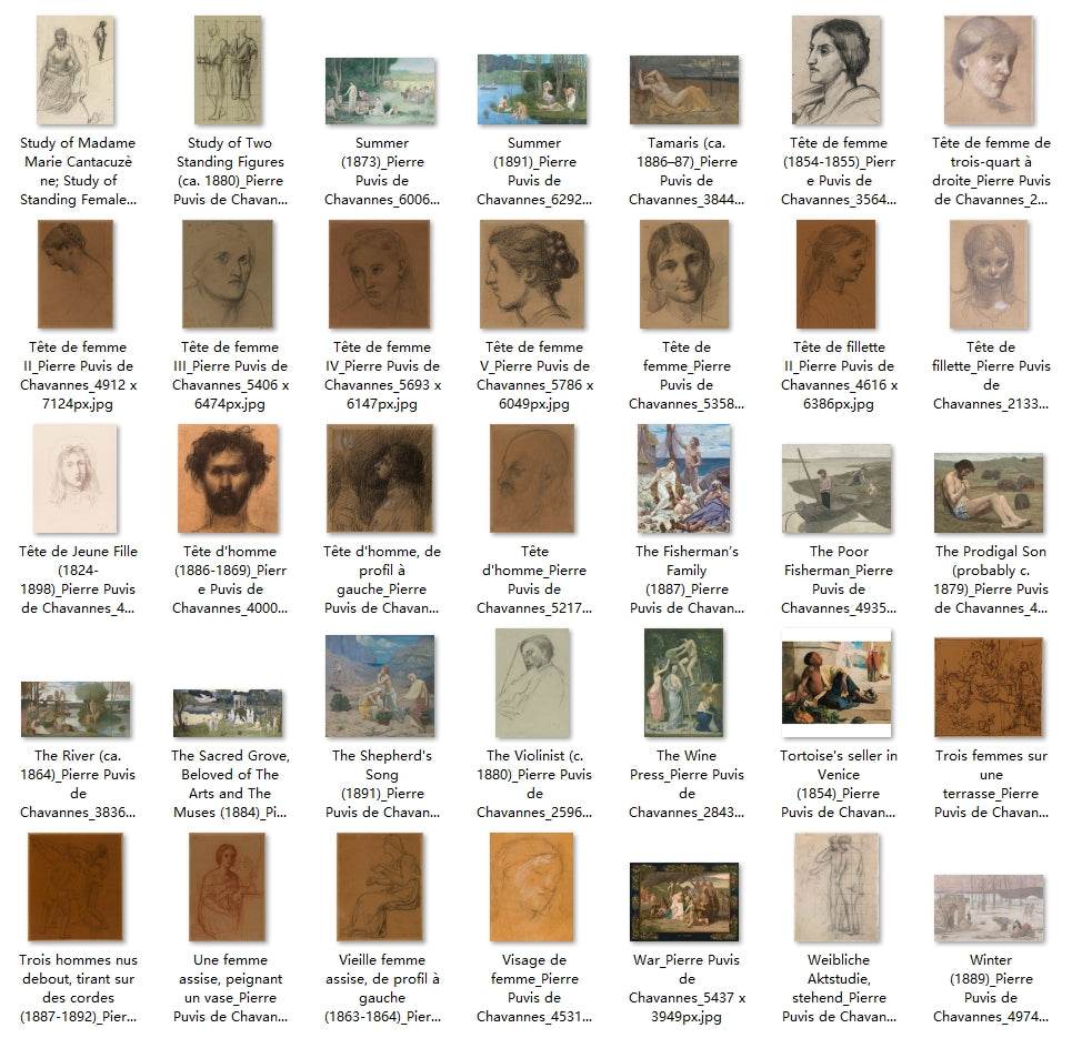 212 Painting Images by Pierre Puvis de Chavannes (French, 1824-1898) - Gandhanra-ART