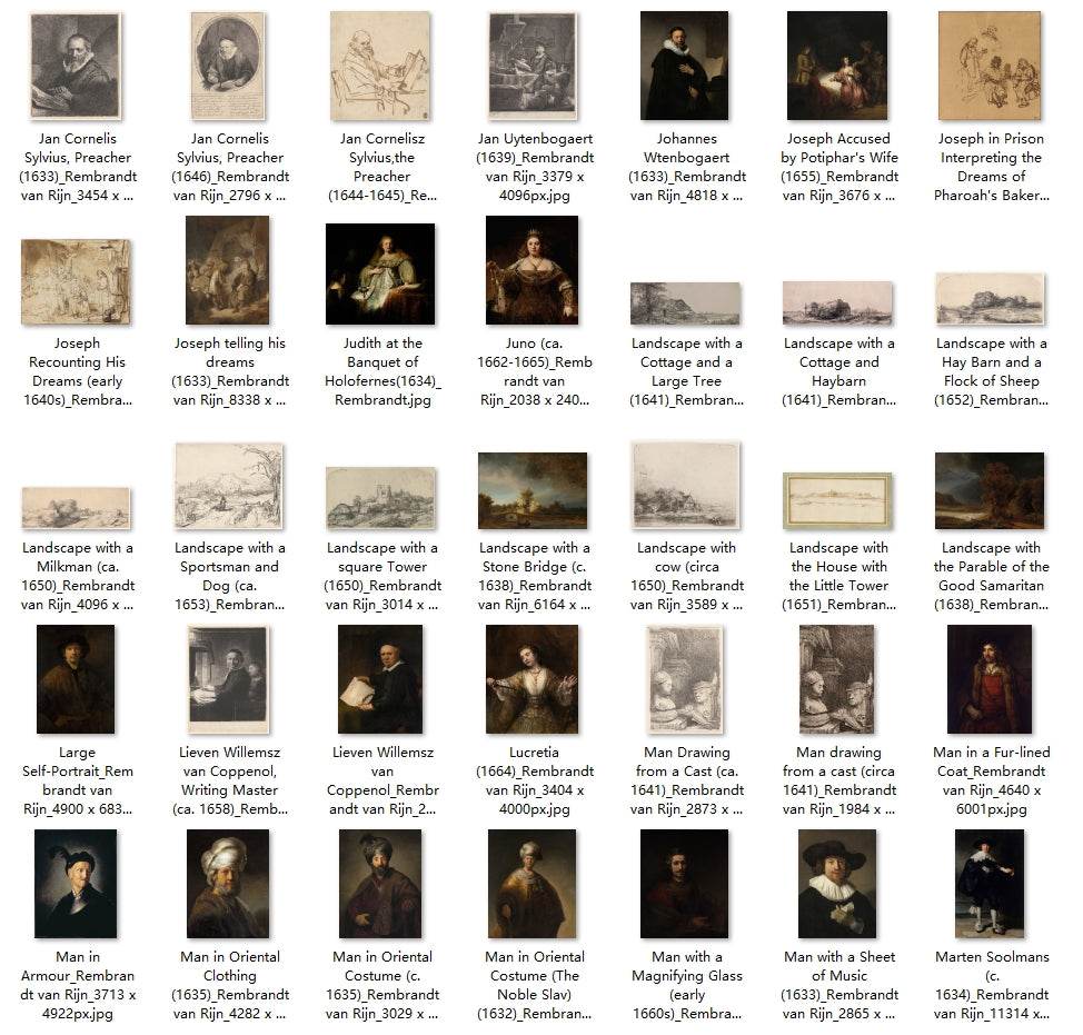 268 Painting Images by Rembrandt van Rijn (Dutch, 1606-1669) - Gandhanra-ART