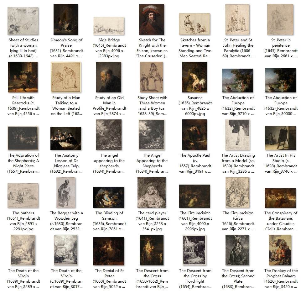 268 Painting Images by Rembrandt van Rijn (Dutch, 1606-1669) - Gandhanra-ART