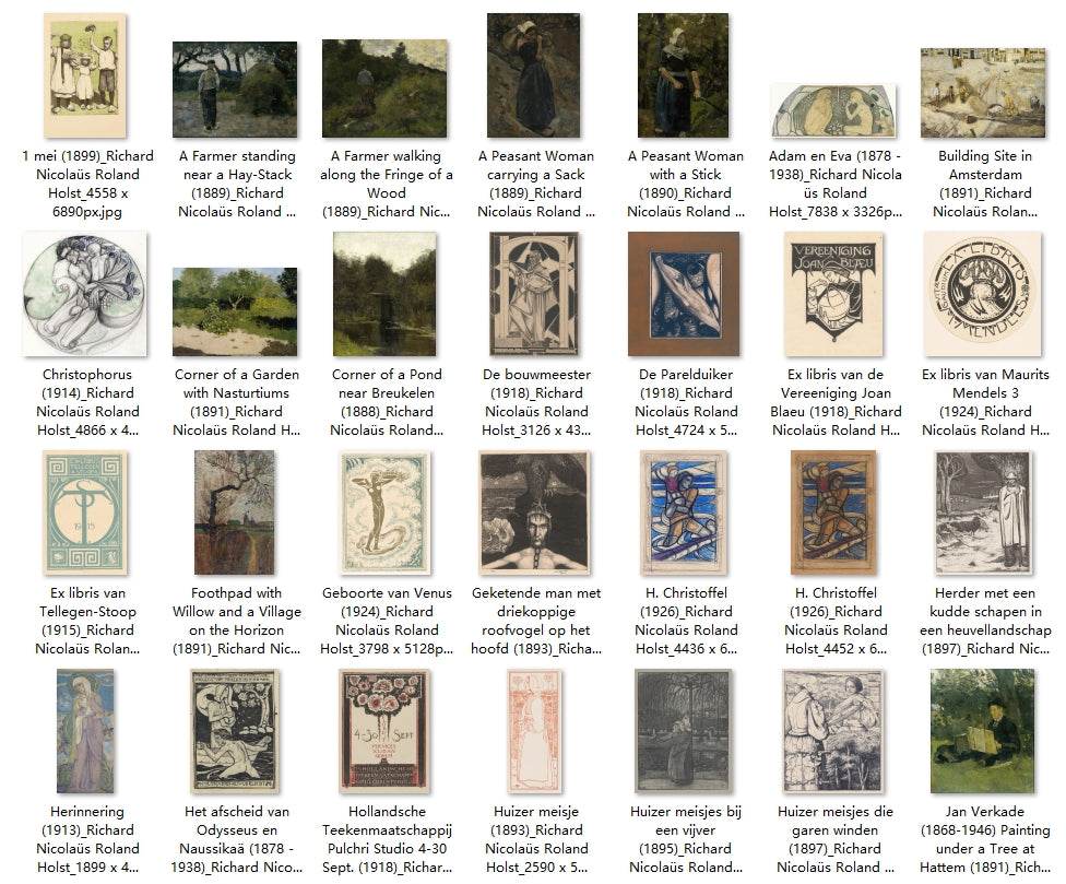 90 Painting Images by Richard Nicolaüs Roland Holst (Dutch, 1868 - 1938) - Gandhanra-ART