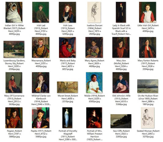60 Painting Images by Robert Henri American, 1865-1929 - Tibetan Buddhist thangka, detailed view